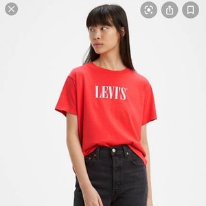 LEVIS Red Cropped T-Shirt (Size S)